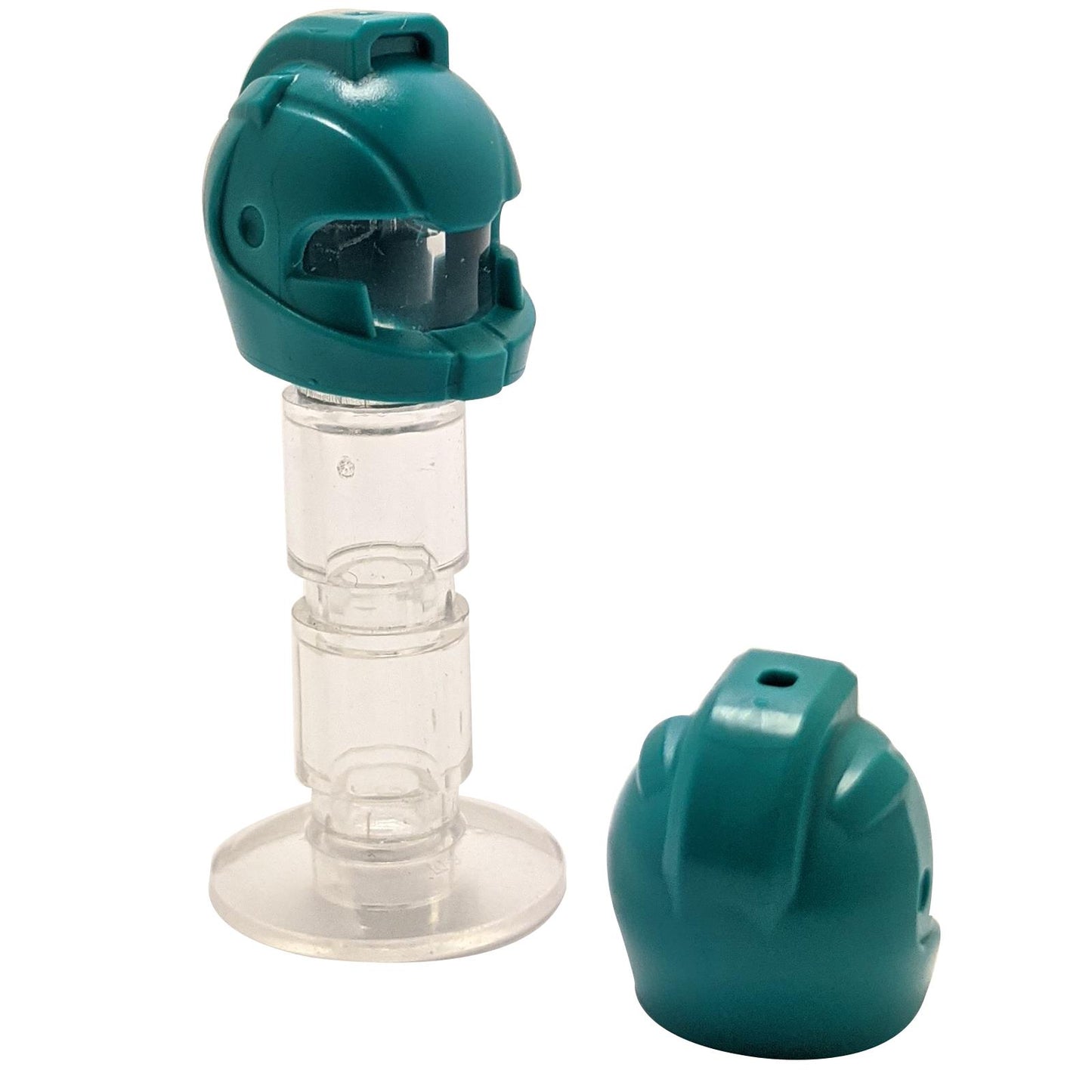 Minifigure Helmet Space with Air Intakes and Top Hole in dark turquoise – LEGO® part 22380, sci-fi helmet used for space and astronaut figures
