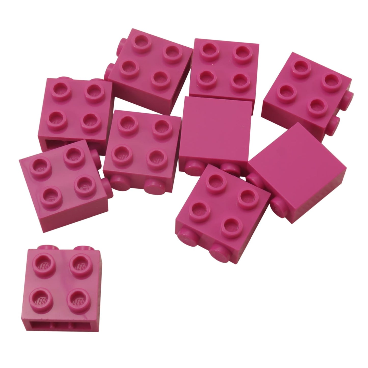 Ladrillo Modificado 1 x 2 x 1 2/3 con Studs en el Lado en rosa oscuro – LEGO® parte 22885, elemento SNOT utilizado para construcción lateral
