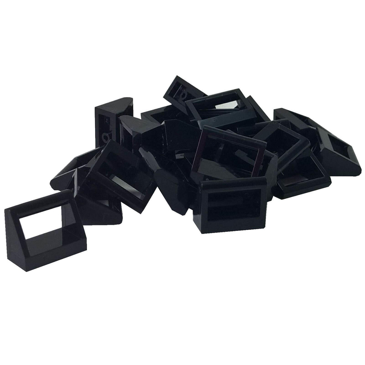 Black Tile, Modified 1 x 2 with Bar Handle (2432)