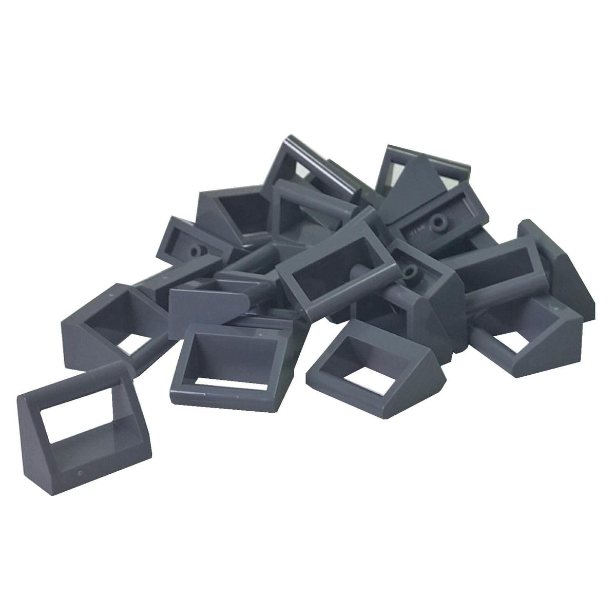 Dark Bluish Gray Tile, Modified 1 x 2 with Bar Handle (2432)