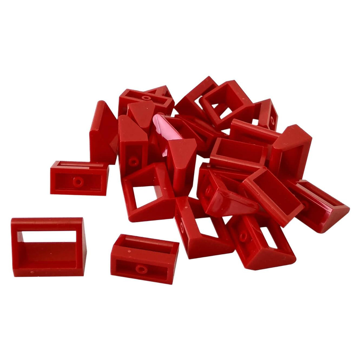 Red Tile, Modified 1 x 2 with Bar Handle (2432)