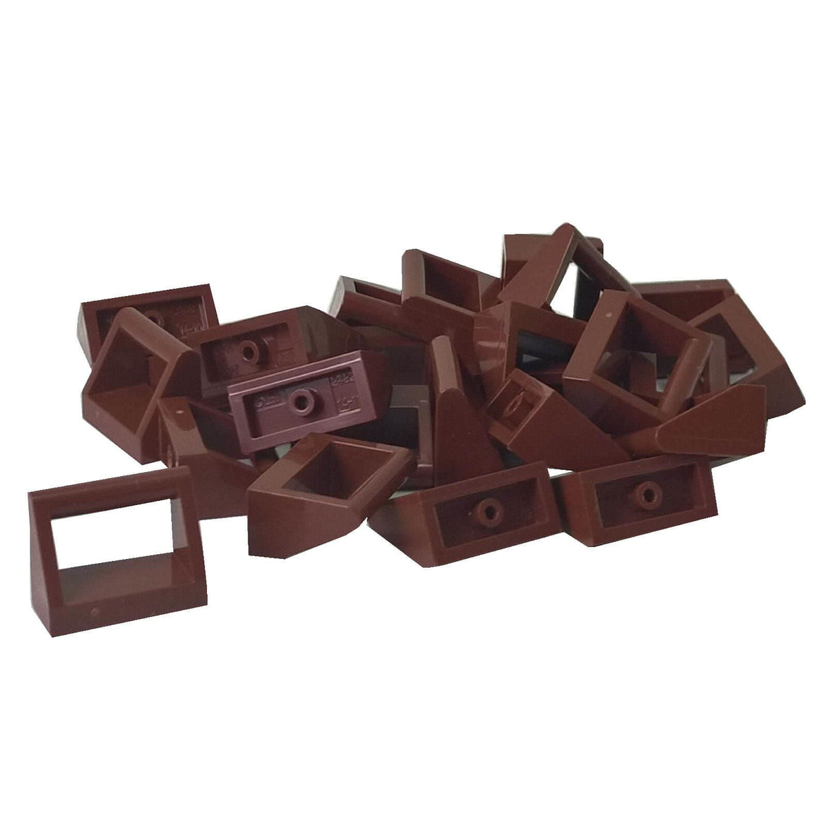 Reddish Brown Tile, Modified 1 x 2 with Bar Handle (2432)