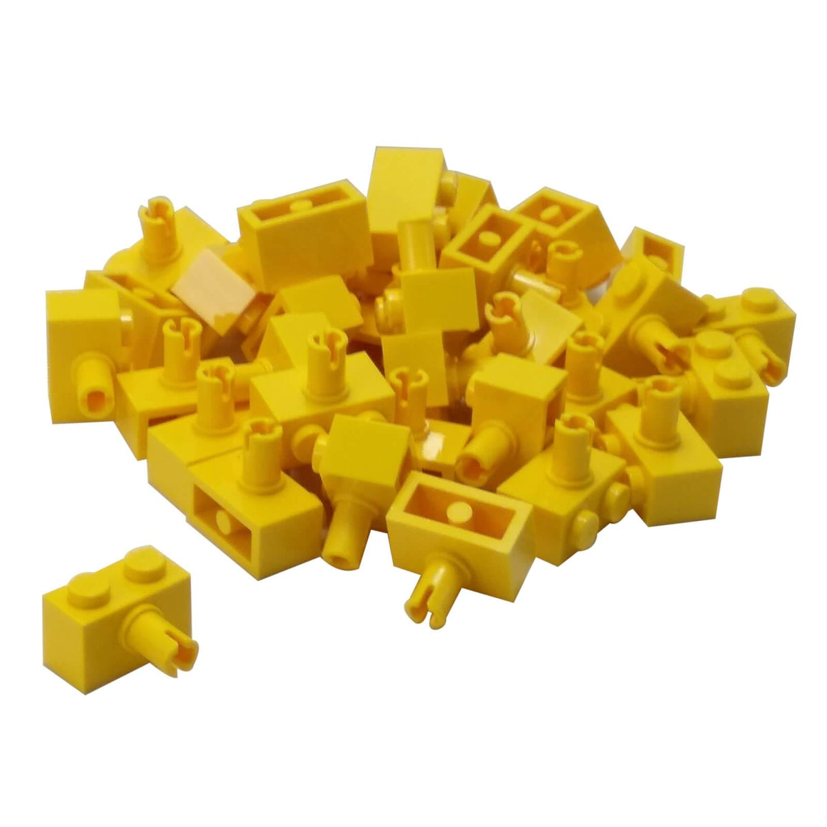 LEGO® 2458 Modified Brick 1 x 2 with Pin in Yellow – side pin connector building piece