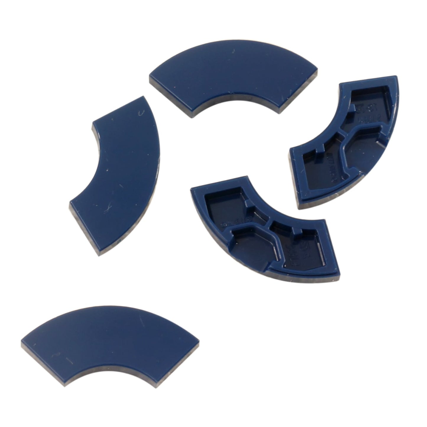 Tile Round Corner 2 x 2 Macaroni in dark blue – LEGO® part 27925, curved tile used for smooth rounded edges and shaping
