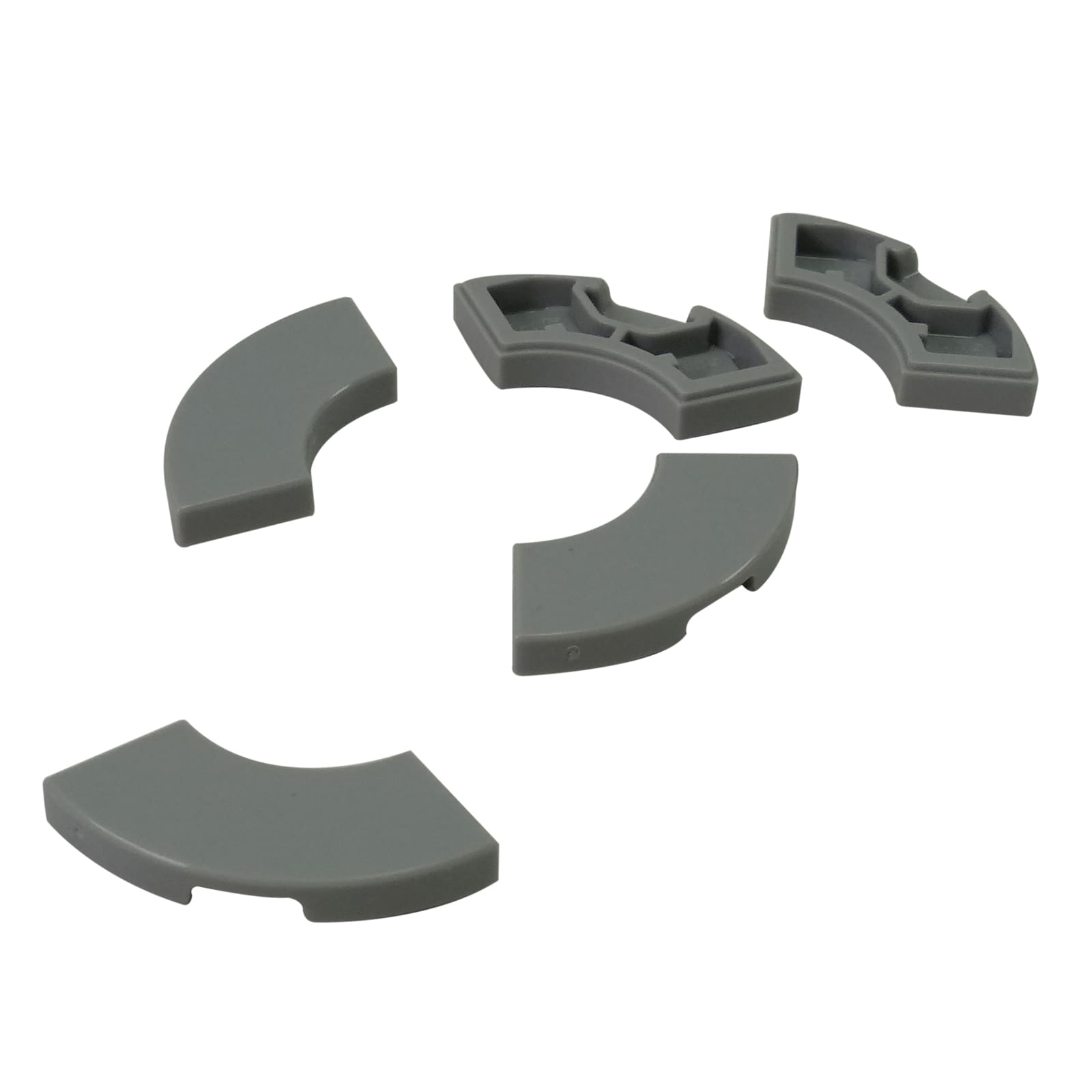 Tile Round Corner 2 x 2 Macaroni in light bluish gray – LEGO® part 27925, curved tile used for smooth rounded edges and shaping
