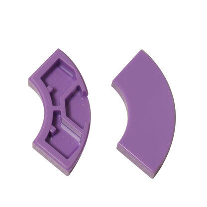 Tile Round Corner 2 x 2 Macaroni in medium lavender – LEGO® part 27925, curved tile used for smooth rounded edges and shaping
