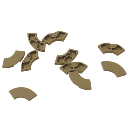 Tile Round Corner 2 x 2 Macaroni in olive green – LEGO® part 27925, curved tile used for smooth rounded edges and shaping
