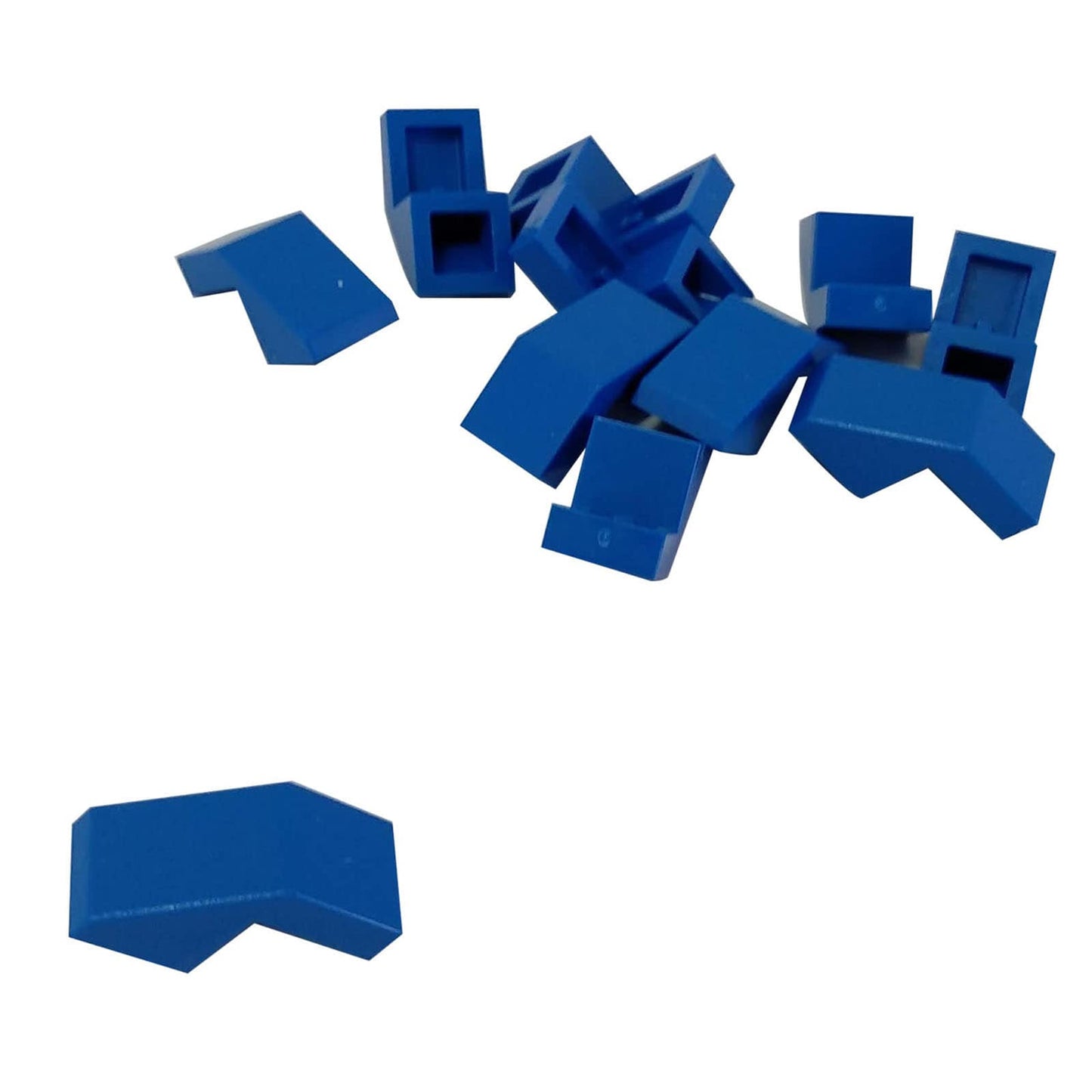Slope 45 2 x 1 with Cutout without Stud in blue – LEGO® part 28192, angled slope piece used for smooth detailing
