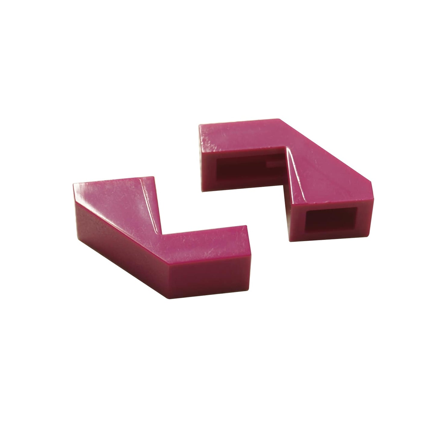 Slope 45 2 x 1 with Cutout without Stud in magenta – LEGO® part 28192, angled slope piece used for smooth detailing
