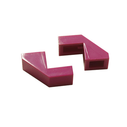 Slope 45 2 x 1 with Cutout without Stud in magenta – LEGO® part 28192, angled slope piece used for smooth detailing
