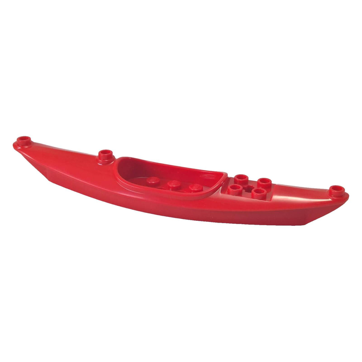 LEGO 29110 red kayak boat side view with recessed seating area