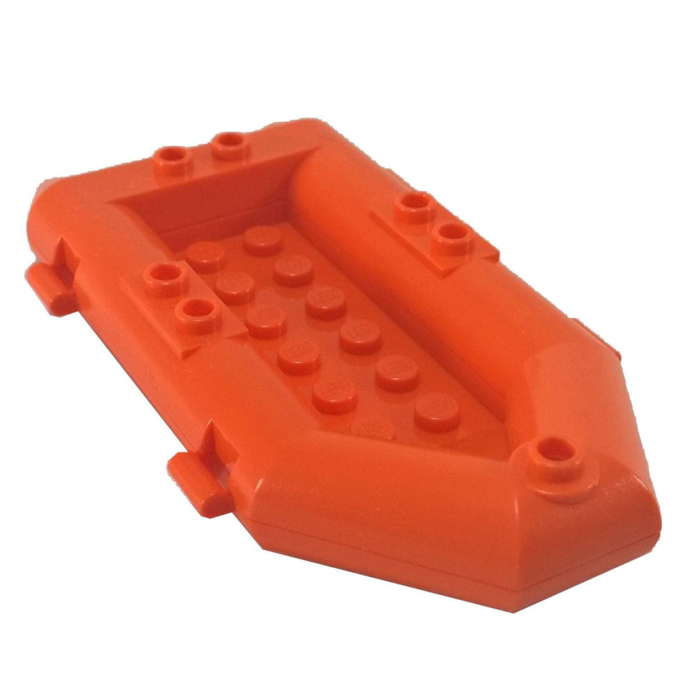LEGO Small Rubber Raft, orange, angled view