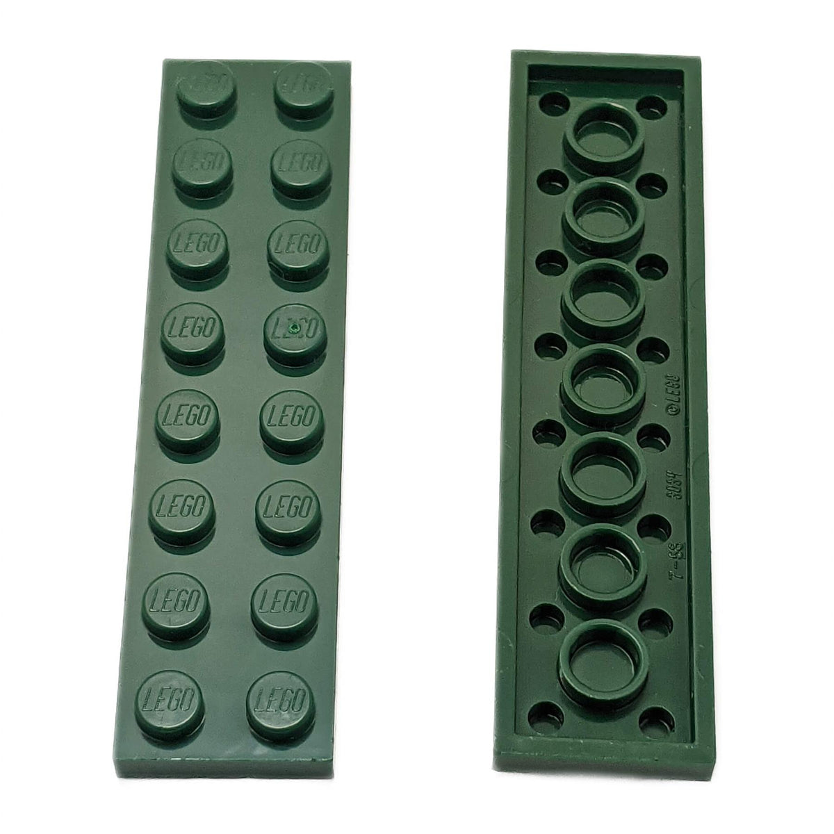 Dark Green Plate 2 x 8 (3034) top and underside