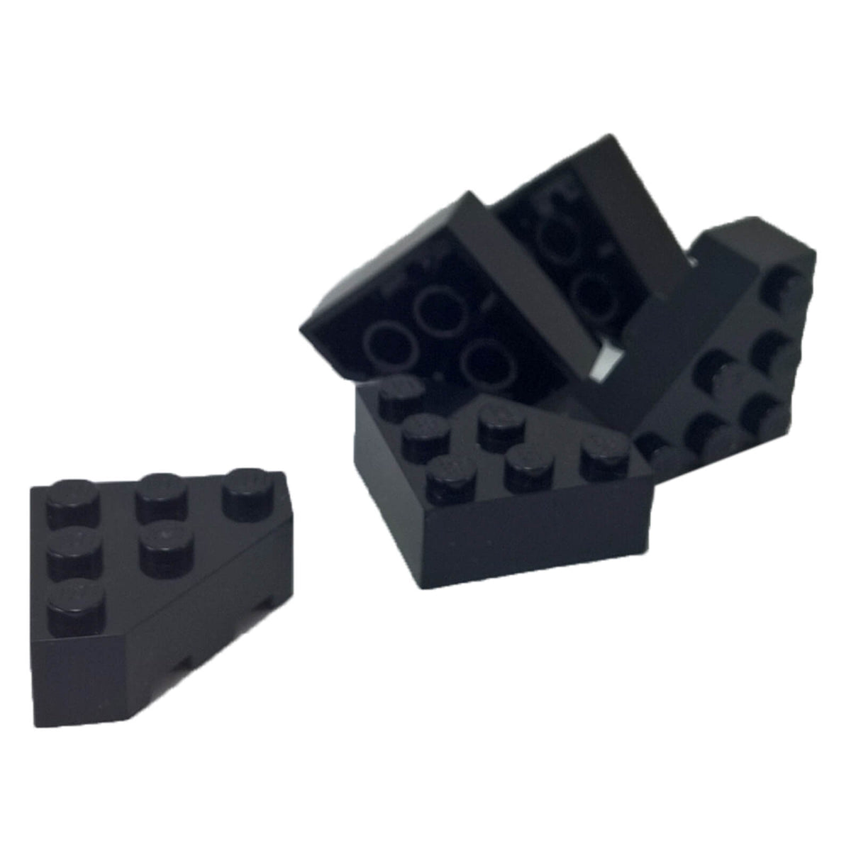 Black LEGO® Part 30505 Wedge 3 x 3 Facet with angled sides, geometric wedge shape and studded top surface