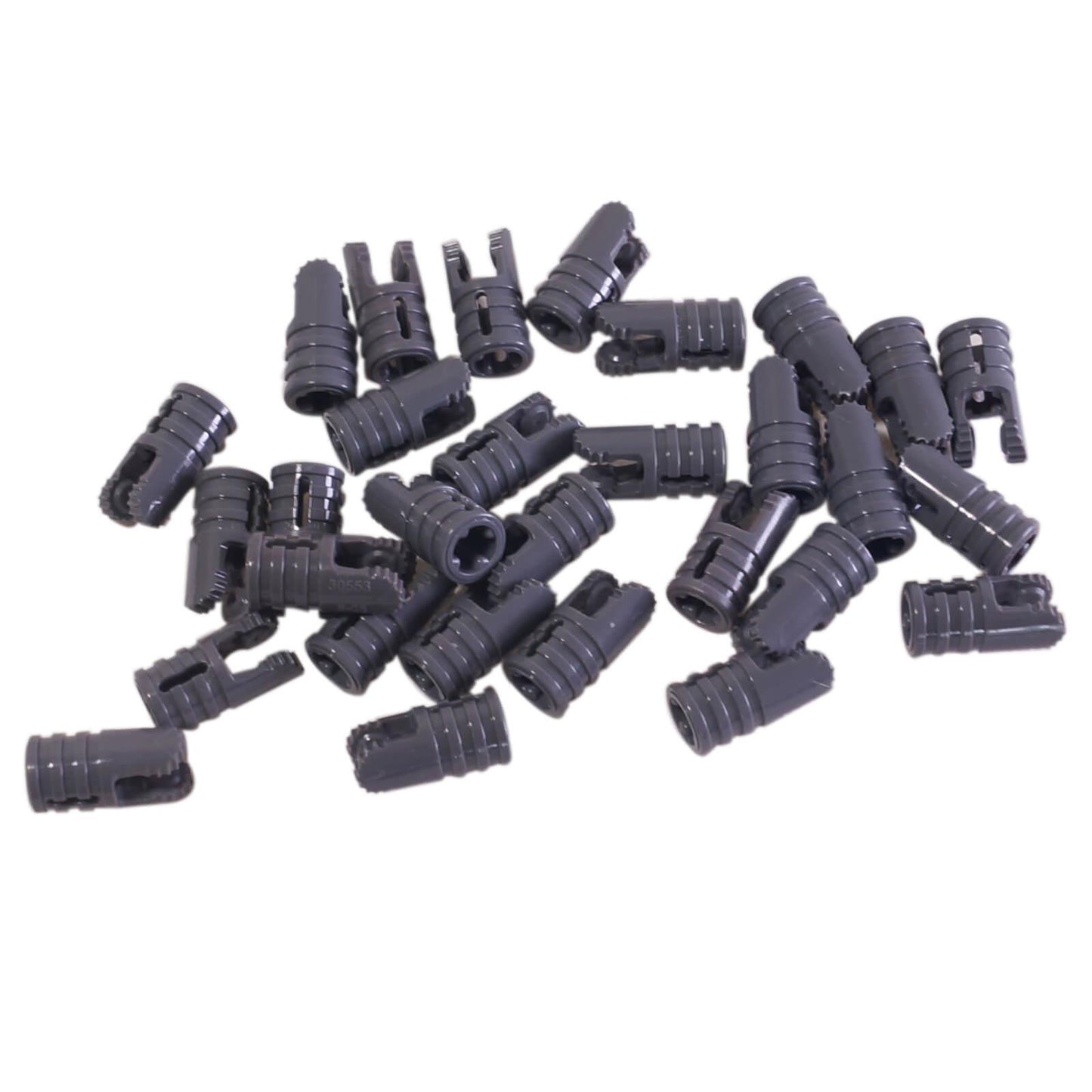 LEGO® Hinge Cylinder 30553 locking piece with two fingers and axle hole dark bluish gray