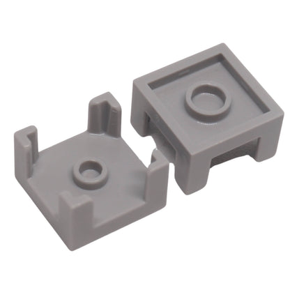 LEGO® 3131 Container Box 2 x 2 x 1 Half in Light Bluish Gray - open and assembled view