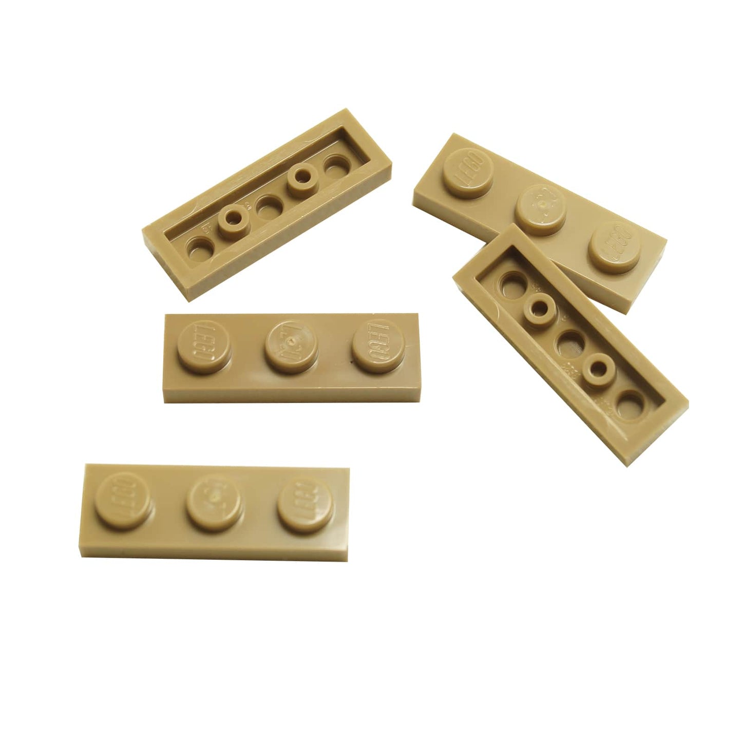 Plate 1 x 3 in dark tan– LEGO® part 3623, classic 3-stud plate used for structural support and detailing
