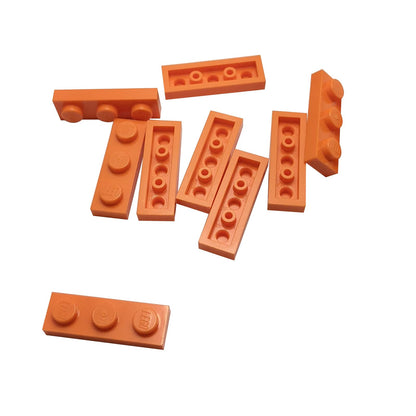 Plate 1 x 3 in orange– LEGO® part 3623, classic 3-stud plate used for structural support and detailing
