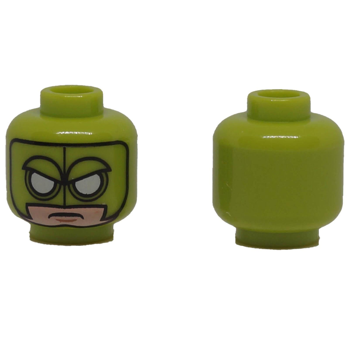 LEGO® 3626pb1985 Minifigure Head with Mask, White Eyes and Light Nougat Lower Face - Lime