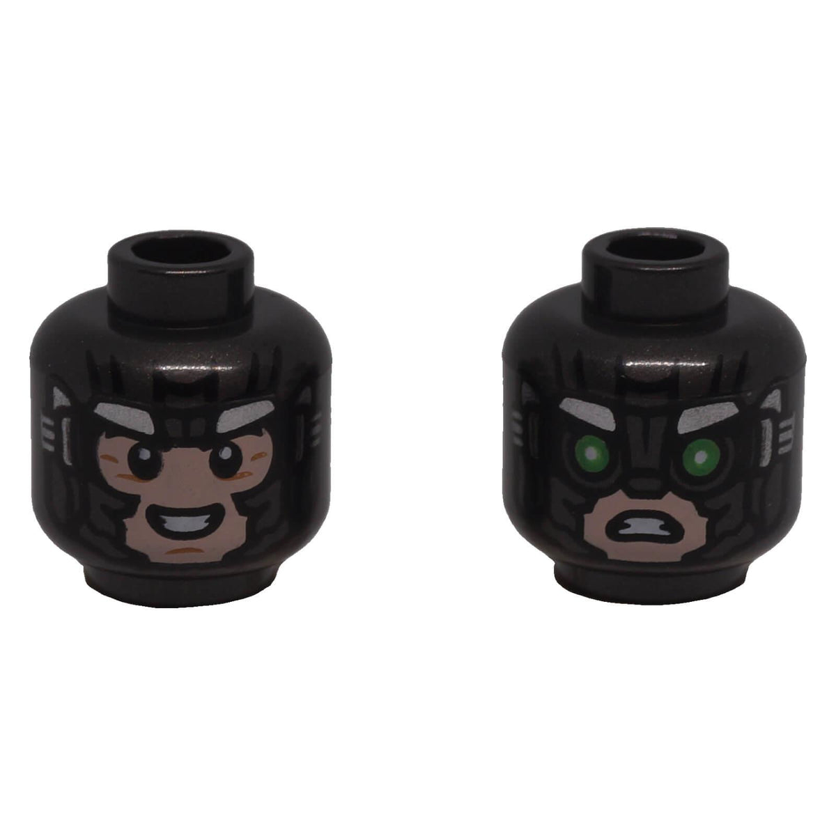 LEGO® 3626pb2930 Armored Minifigure Head with Silver Trim and Green Goggles 