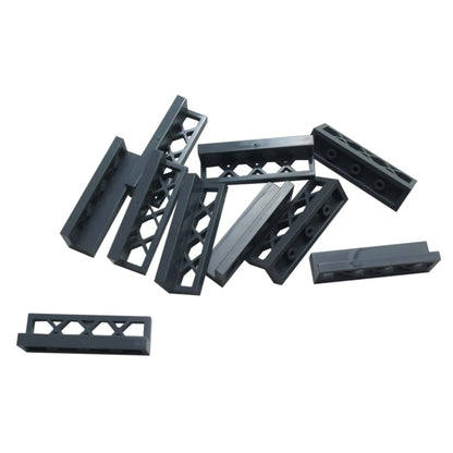Fence 1 x 4 x 1 Lattice in dark bluish gray – LEGO® part 3633, decorative fence element with lattice design
