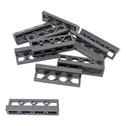 Fence 1 x 4 x 1 Lattice in light bluish gray – LEGO® part 3633, decorative fence element with lattice design
