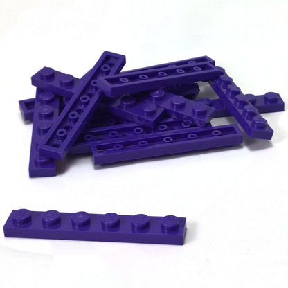 Plate 1 x 6 in dark purple – LEGO® part 3666, long 6-stud plate used for structural support and building stability
