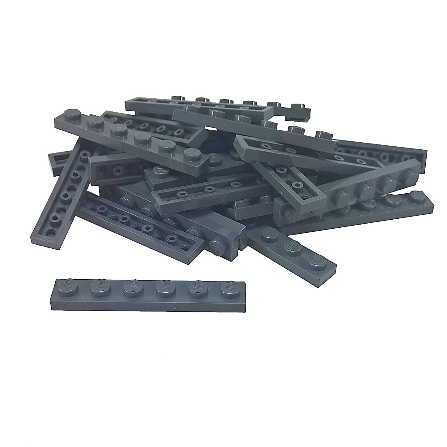 Plate 1 x 6 in dark bluish gray – LEGO® part 3666, long 6-stud plate used for structural support and building stability

