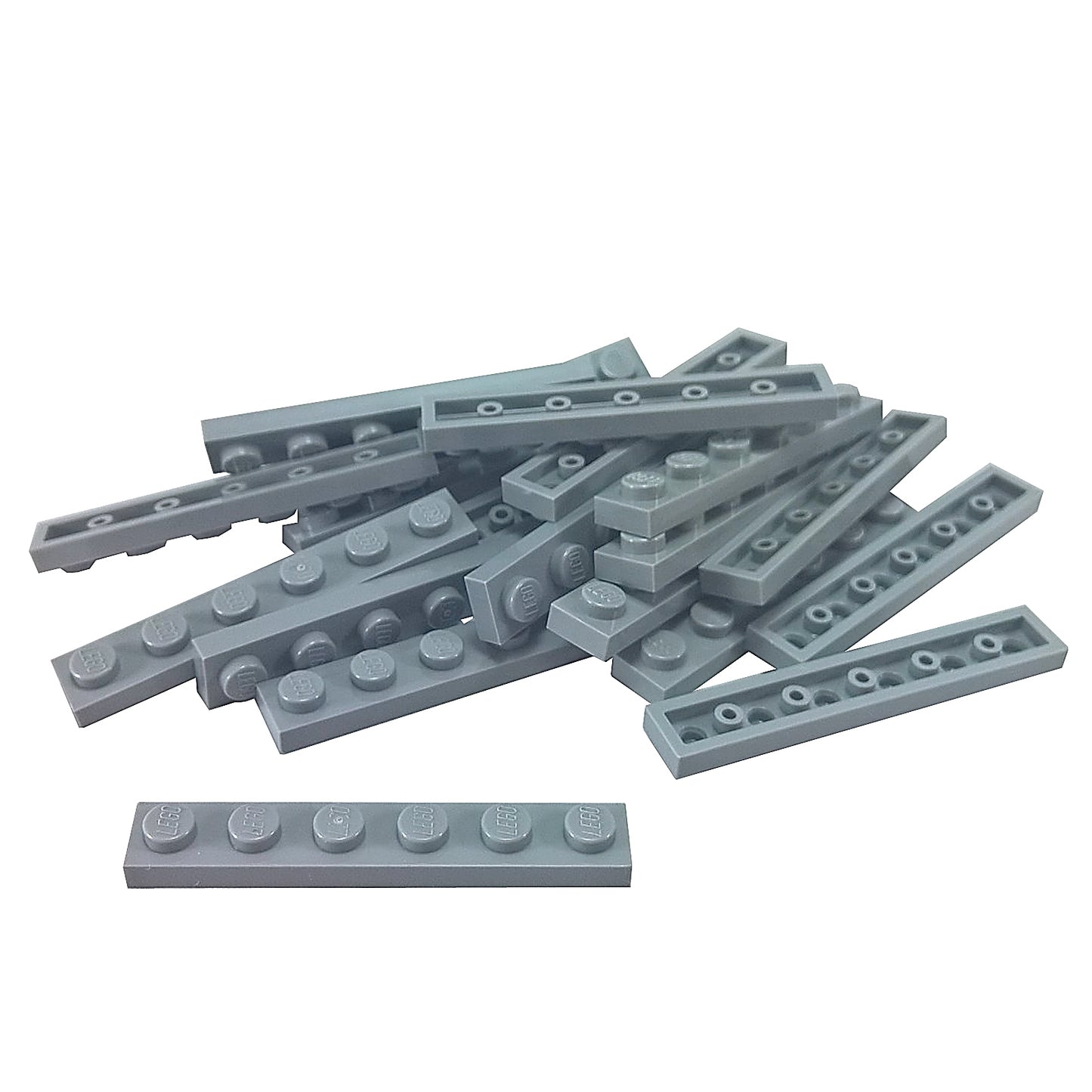 Plate 1 x 6 in dark bluish gray – LEGO® part 3666, long 6-stud plate used for structural support and building stability
