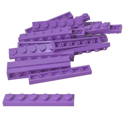 Plate 1 x 6 in medium lavender – LEGO® part 3666, long 6-stud plate used for structural support and building stability
