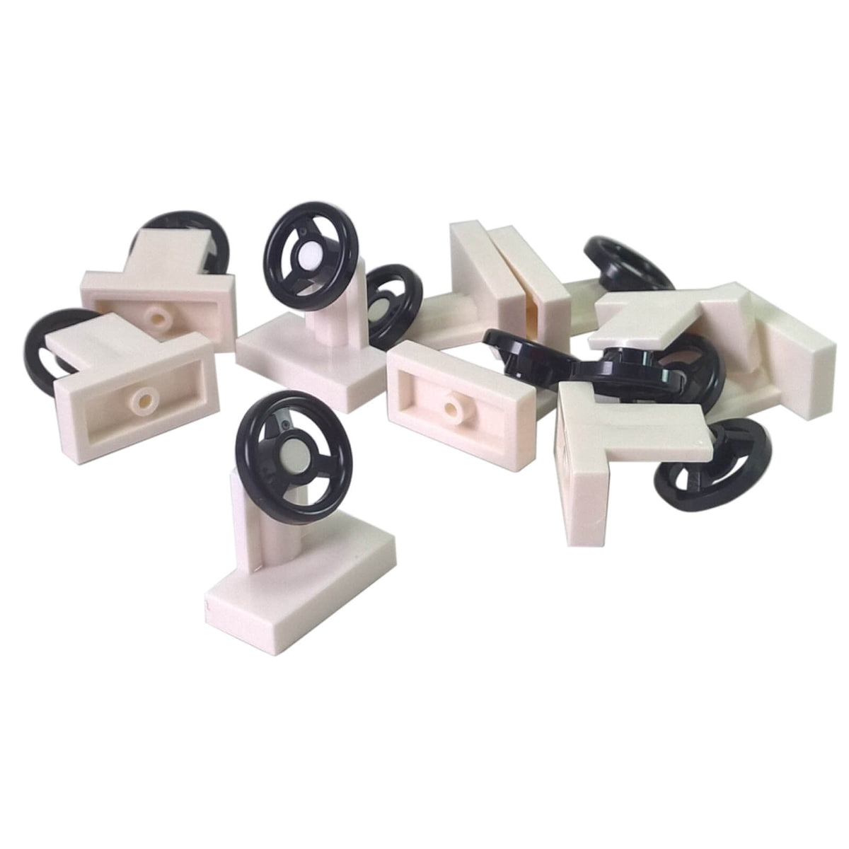 LEGO® Vehicle Steering Stand 1 x 2 with Black Steering Wheel 3829c01 – White