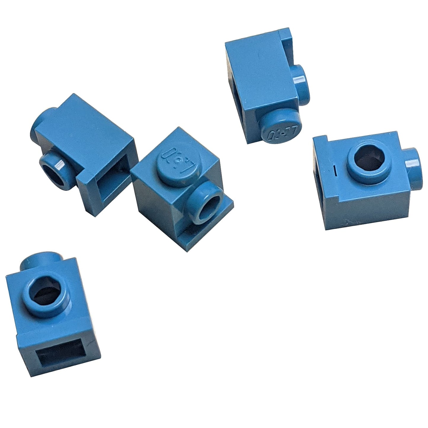 Brick Modified 1 x 1 with Headlight in dark azure– LEGO® part 4070, classic stud-forward brick used for SNOT building
