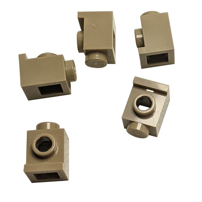 Brick Modified 1 x 1 with Headlight in dark tan – LEGO® part 4070, classic stud-forward brick used for SNOT building

