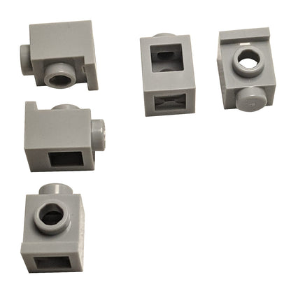 Brick Modified 1 x 1 with Headlight in light bluish gray – LEGO® part 4070, classic stud-forward brick used for SNOT building

