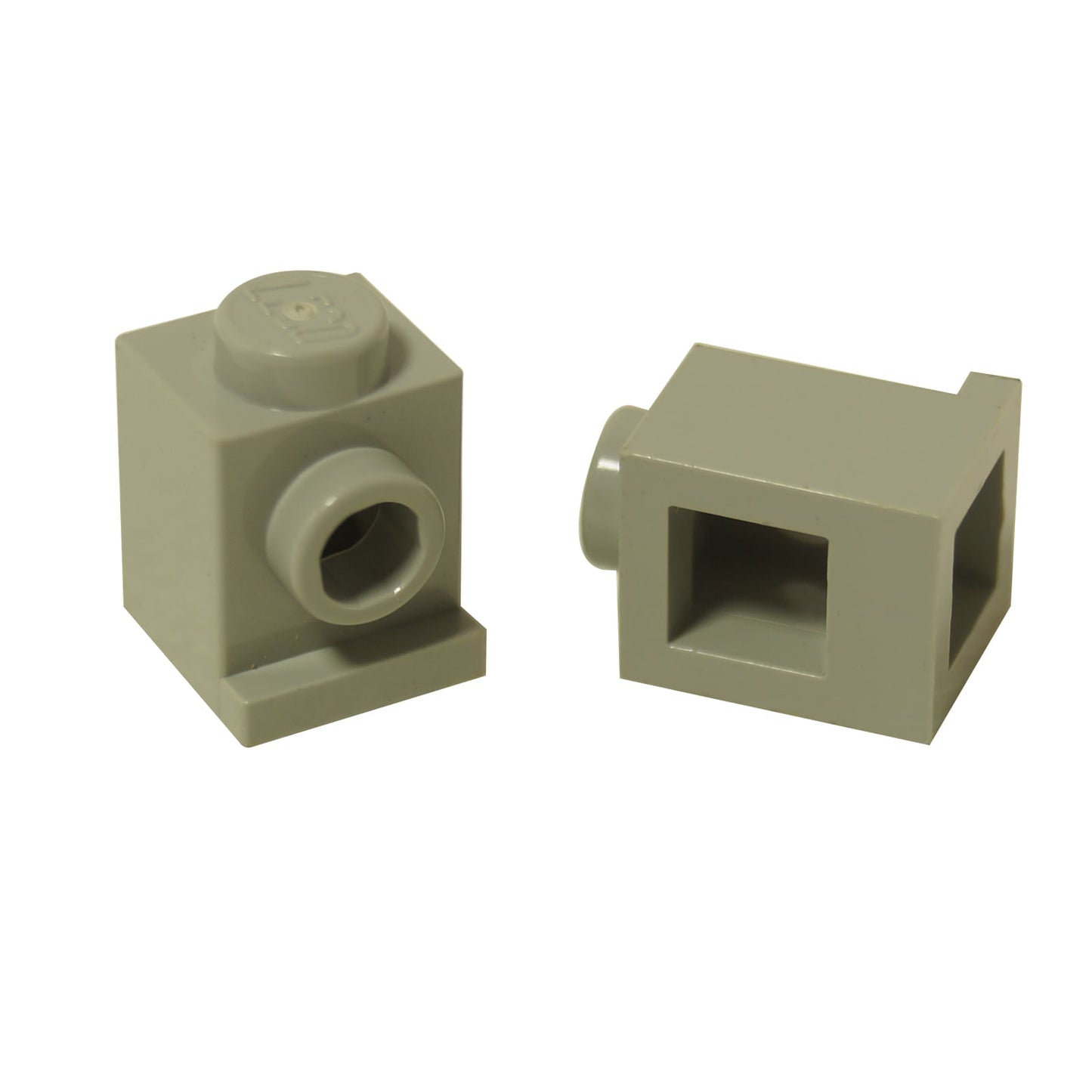 Brick Modified 1 x 1 with Headlight in light gray – LEGO® part 4070, classic stud-forward brick used for SNOT building
