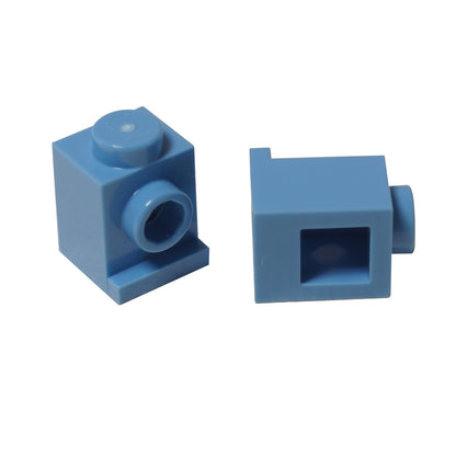Brick Modified 1 x 1 with Headlight in medium blue – LEGO® part 4070, classic stud-forward brick used for SNOT building

