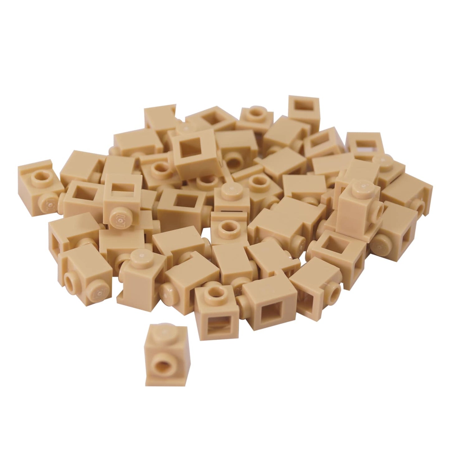 Brick Modified 1 x 1 with Headlight in tan – LEGO® part 4070, classic stud-forward brick used for SNOT building
