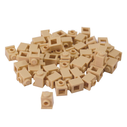 Brick Modified 1 x 1 with Headlight in tan – LEGO® part 4070, classic stud-forward brick used for SNOT building
