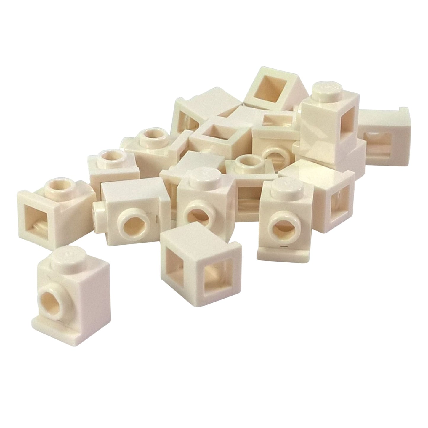 Brick Modified 1 x 1 with Headlight in white – LEGO® part 4070, classic stud-forward brick used for SNOT building
