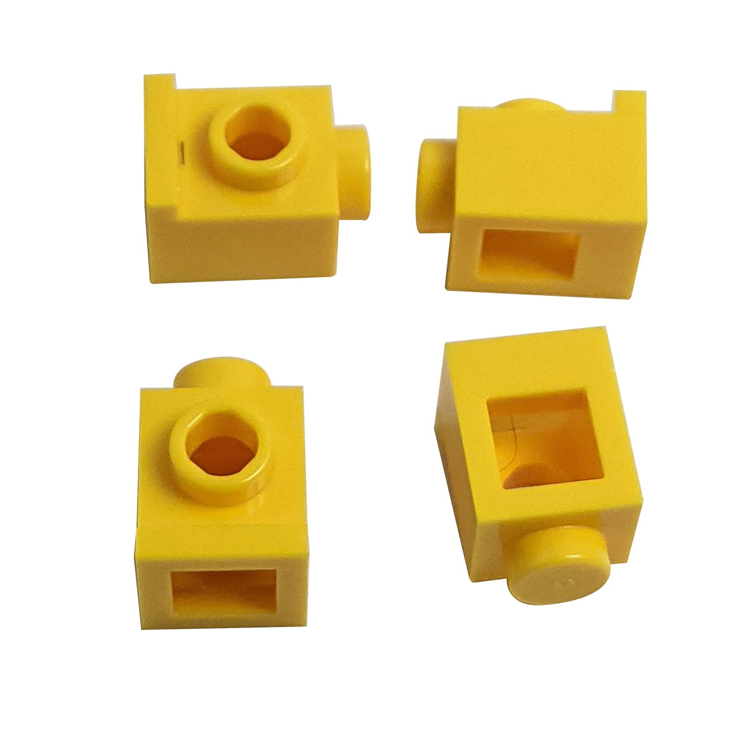 Brick Modified 1 x 1 with Headlight in yellow – LEGO® part 4070, classic stud-forward brick used for SNOT building
