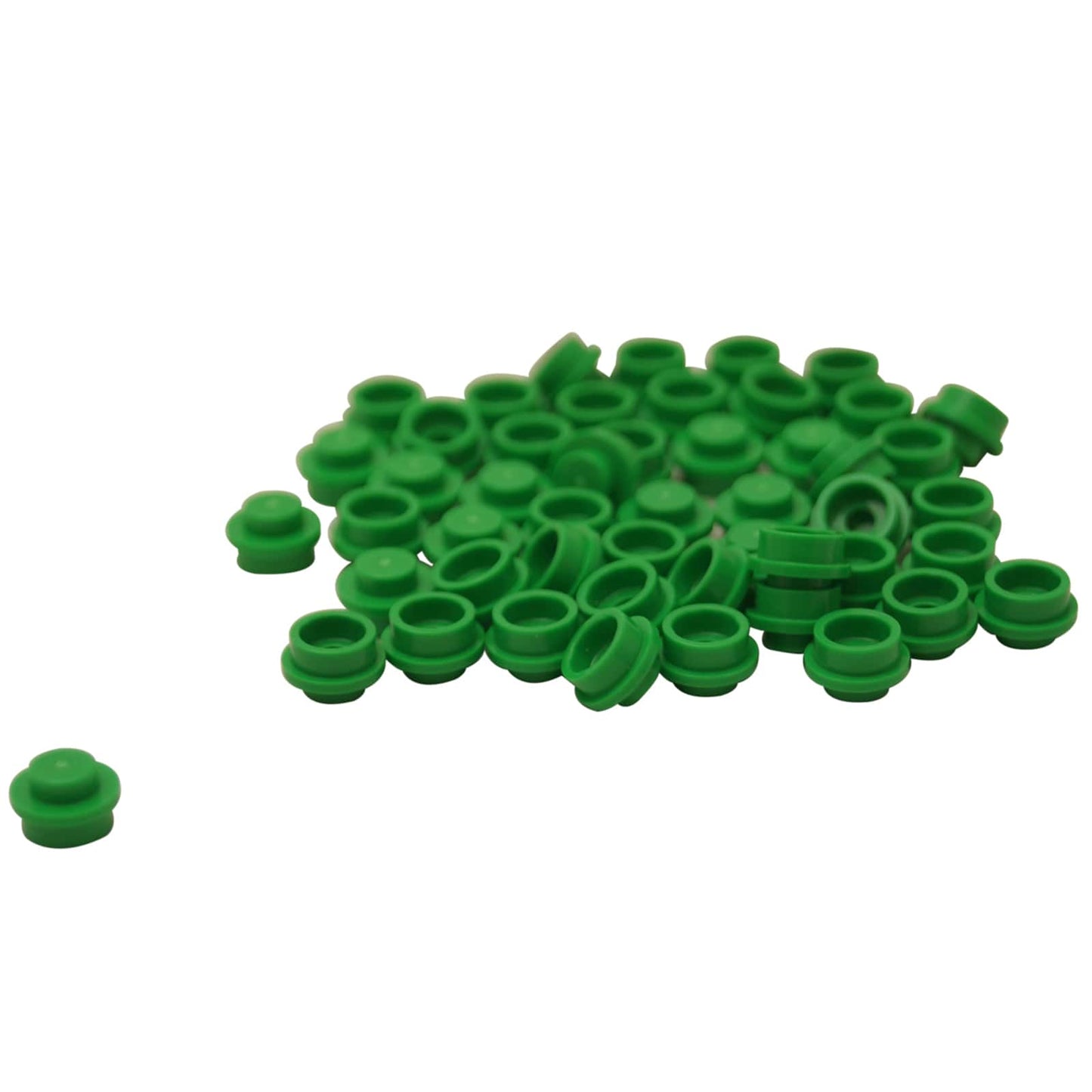 Placa redonda 1 x 1 en verde brillante – LEGO® parte 4073, pequeño stud redondo utilizado para detalles y puntos de conexión
