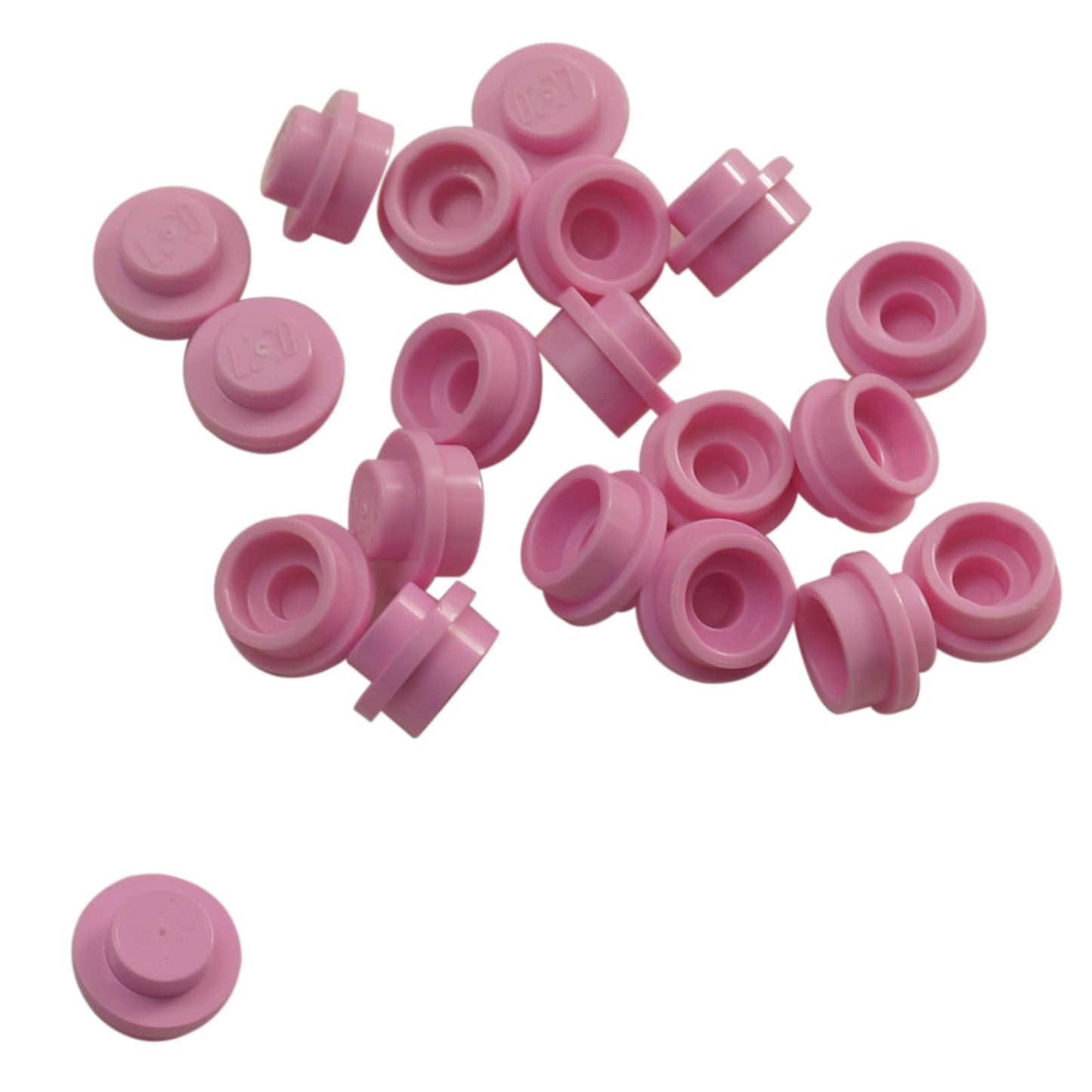 Placa redonda 1 x 1 en rosa brillante – LEGO® parte 4073, pequeño perno redondo utilizado para detalles y puntos de conexión
