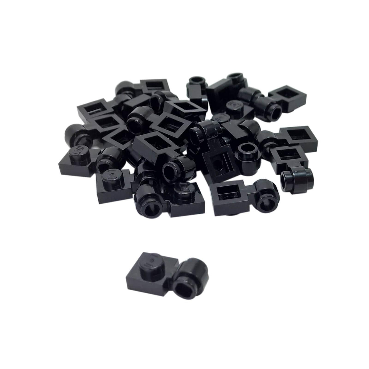 LEGO 4081b modified 1 x 1 plate with thick light attachment ring in Black – 25-piece lot
