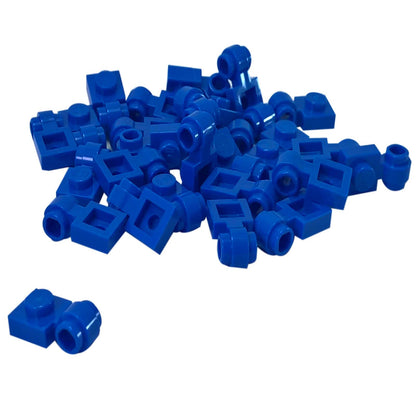 LEGO 4081b modified 1 x 1 plate with thick light attachment ring in Blue – 25-piece lot