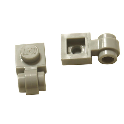LEGO 4081b modified 1 x 1 plate with thick light attachment ring in Light Bluish Gray – detail view