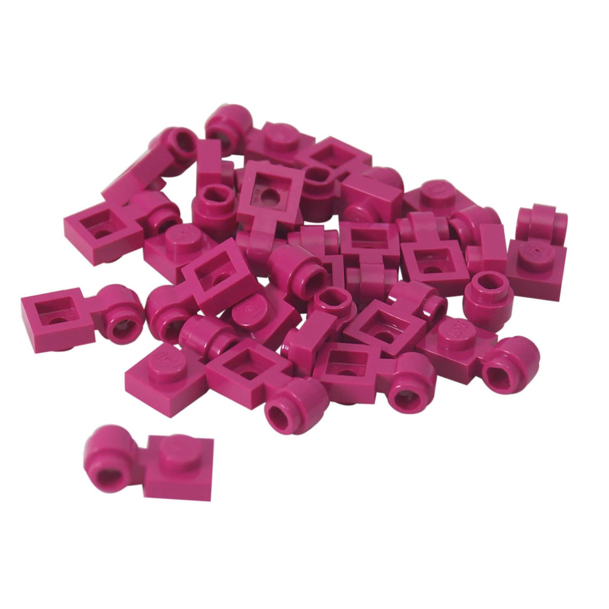 LEGO 4081b modified 1 x 1 plate with thick light attachment ring in Magenta – 25-piece lot