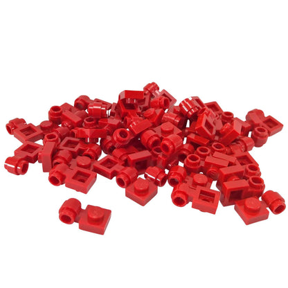 LEGO 4081b modified 1 x 1 plate with thick light attachment ring in Red – 50-piece lot