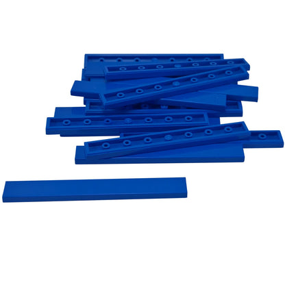 Tuile 1 x 8 en bleu – LEGO® pièce 4162, tuile plate lisse utilisée pour finir les surfaces et les détails
