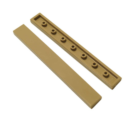 Tuile 1 x 8 en tan foncé – LEGO® pièce 4162, tuile plate lisse utilisée pour finir les surfaces et les détails
