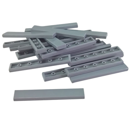 Tuile 1 x 8 en gris bleu clair – LEGO® pièce 4162, tuile plate lisse utilisée pour finir les surfaces et les détails
